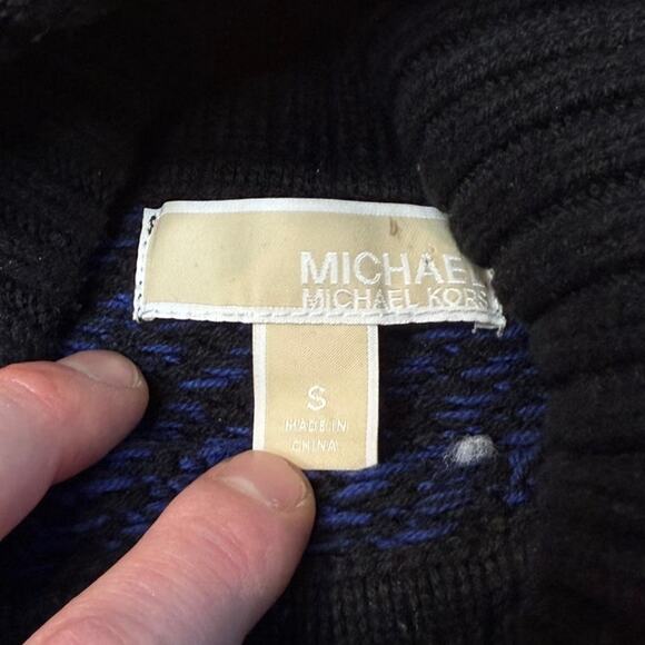 Michael Kors Poncho Knit Cotton Sweater Boxy Relaxed Fit Turtleneck, Size SMALL - Picture 6 of 10